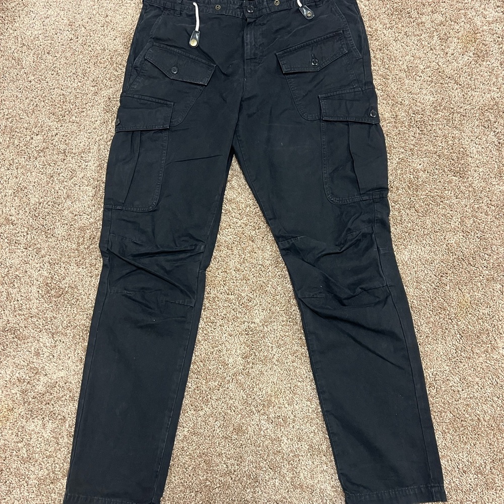 Diesel Black Cargo Pants with Utility Design